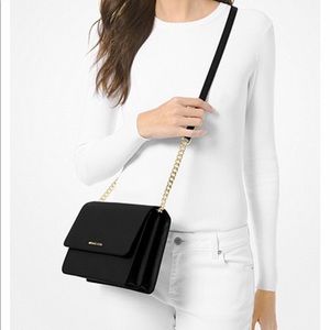 Daniela Large Saffiano Leather Crossbody Bag